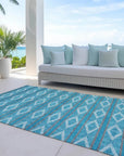 LOOMLAN Rugs Lume Teal Washable Indoor-Outdoor Rug