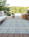 LOOMLAN Rugs Lunara Blue Washable Indoor-Outdoor Rug