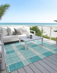 LOOMLAN Rugs Lunara Teal Washable Indoor-Outdoor Rug