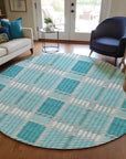 LOOMLAN Rugs Lunara Teal Washable Indoor-Outdoor Rug
