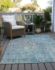 LOOMLAN Rugs Lunisse Blue Washable Indoor-Outdoor Rug