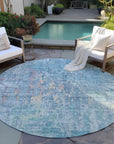 LOOMLAN Rugs Lunisse Blue Washable Indoor-Outdoor Rug