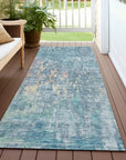 LOOMLAN Rugs Lunisse Blue Washable Indoor-Outdoor Rug