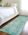 LOOMLAN Rugs Lunisse Teal Washable Indoor-Outdoor Rug
