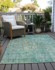 LOOMLAN Rugs Lunisse Teal Washable Indoor-Outdoor Rug