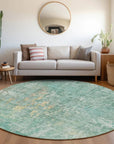 LOOMLAN Rugs Lunisse Teal Washable Indoor-Outdoor Rug
