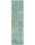 LOOMLAN Rugs Lunisse Teal Washable Indoor-Outdoor Rug