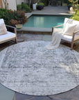 LOOMLAN Rugs Lurea Gray Washable Indoor-Outdoor Rug