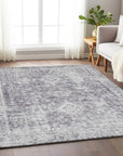 LOOMLAN Rugs Lurea Purple Washable Indoor-Outdoor Rug