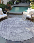LOOMLAN Rugs Lurea Purple Washable Indoor-Outdoor Rug