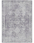 LOOMLAN Rugs Lurea Purple Washable Indoor-Outdoor Rug