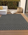 LOOMLAN Rugs Luthira Black Washable Indoor-Outdoor Rug