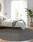 LOOMLAN Rugs Luthira Black Washable Indoor-Outdoor Rug