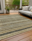 LOOMLAN Rugs Luthyra Chocolate Washable Indoor-Outdoor Rug
