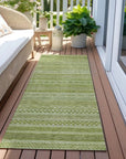 LOOMLAN Rugs Luthyra Green Washable Indoor-Outdoor Rug