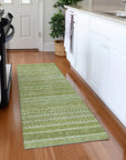LOOMLAN Rugs Luthyra Green Washable Indoor-Outdoor Rug