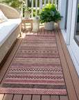 LOOMLAN Rugs Luthyra Pink Washable Indoor-Outdoor Rug
