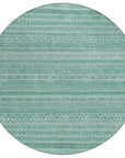 LOOMLAN Rugs Luthyra Turquoise Washable Indoor-Outdoor Rug
