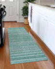 LOOMLAN Rugs Luthyra Turquoise Washable Indoor-Outdoor Rug