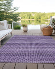 LOOMLAN Rugs Lyrella Purple Washable Indoor-Outdoor Rug