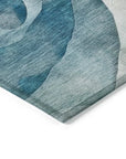 LOOMLAN Rugs Lyrette Teal Washable Indoor-Outdoor Rug