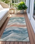 LOOMLAN Rugs Lyrette Teal Washable Indoor-Outdoor Rug