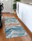 LOOMLAN Rugs Lyrette Teal Washable Indoor-Outdoor Rug
