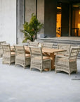 Lloyd Flanders Mackinac Outdoor Dining Table Extendable Set Seats 8