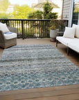 LOOMLAN Rugs Maelis Blue Washable Indoor-Outdoor Rug