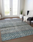 LOOMLAN Rugs Maelis Blue Washable Indoor-Outdoor Rug