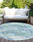 LOOMLAN Rugs Magnara Blue Washable Indoor-Outdoor Rug