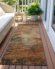 LOOMLAN Rugs Mahari Brown Washable Indoor-Outdoor Rug