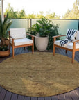 LOOMLAN Rugs Malia Brown Washable Indoor-Outdoor Rug