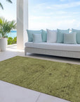 LOOMLAN Rugs Malia Olive Washable Indoor-Outdoor Rug