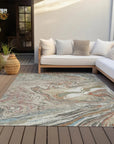 LOOMLAN Rugs Malika Beige Washable Indoor-Outdoor Rug