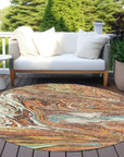LOOMLAN Rugs Malika Brown Washable Indoor-Outdoor Rug