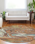 LOOMLAN Rugs Malika Brown Washable Indoor-Outdoor Rug