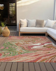 LOOMLAN Rugs Malika Coral Washable Indoor-Outdoor Rug