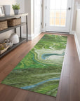 LOOMLAN Rugs Malika Green Washable Indoor-Outdoor Rug