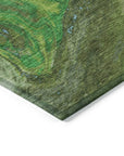 LOOMLAN Rugs Malika Green Washable Indoor-Outdoor Rug