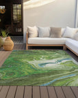 LOOMLAN Rugs Malika Green Washable Indoor-Outdoor Rug