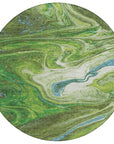 LOOMLAN Rugs Malika Green Washable Indoor-Outdoor Rug