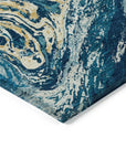LOOMLAN Rugs Malika Navy Washable Indoor-Outdoor Rug