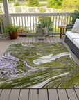 LOOMLAN Rugs Malika Olive Washable Indoor-Outdoor Rug