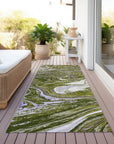 LOOMLAN Rugs Malika Olive Washable Indoor-Outdoor Rug