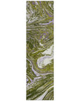 LOOMLAN Rugs Malika Olive Washable Indoor-Outdoor Rug