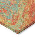 LOOMLAN Rugs Malika Orange Washable Indoor-Outdoor Rug