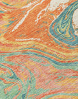 LOOMLAN Rugs Malika Orange Washable Indoor-Outdoor Rug