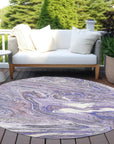 LOOMLAN Rugs Malika Purple Washable Indoor-Outdoor Rug