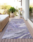 LOOMLAN Rugs Malika Purple Washable Indoor-Outdoor Rug